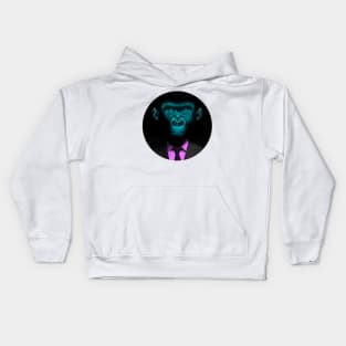 Monkey suit pink shirt Kids Hoodie